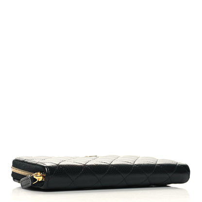Chanel Caviar Quilted Large Gusset Zip Around Wallet Black 4 of 13