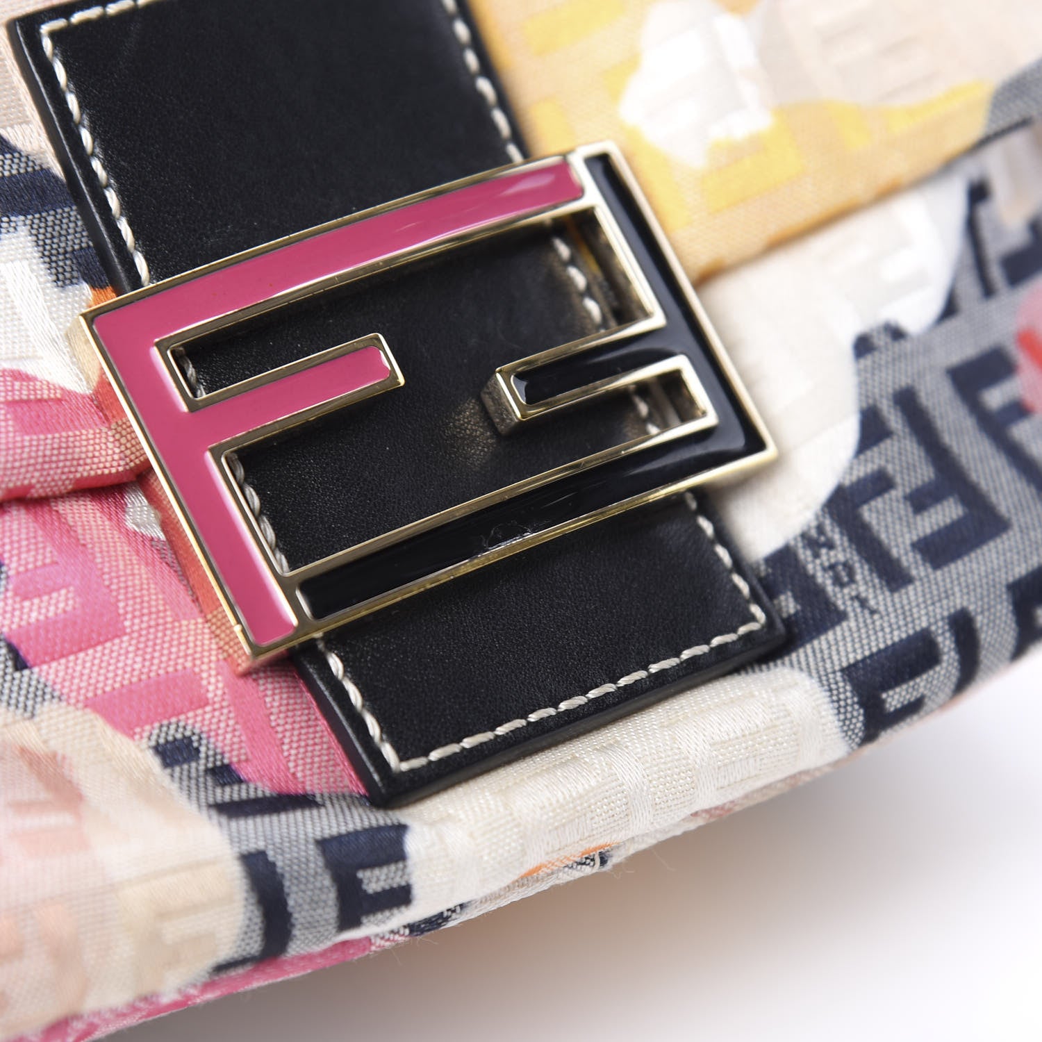 Fendi Zucchino Vitello Floral Mini Forever Mini Mama Baguette Beige Multicolor 7 of 10