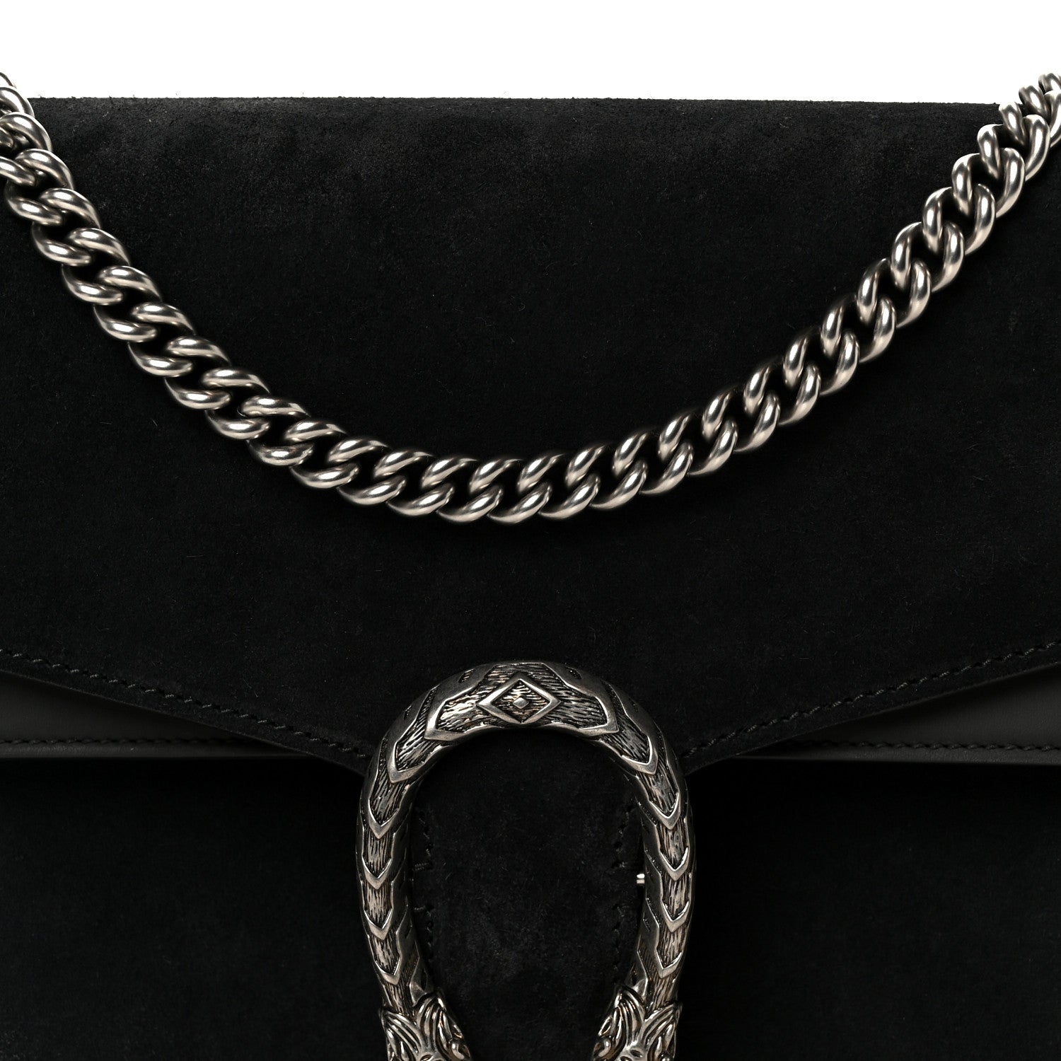 Gucci Suede Medium Dionysus Shoulder Bag Black 8 of 10
