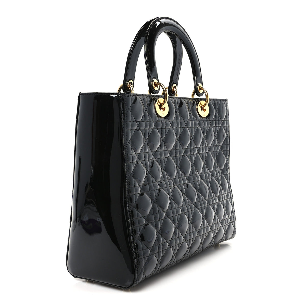 Christian Dior Patent Cannage Large Lady Dior Black 3 of 11