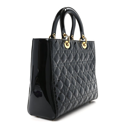 Christian Dior Patent Cannage Large Lady Dior Black 3 of 11