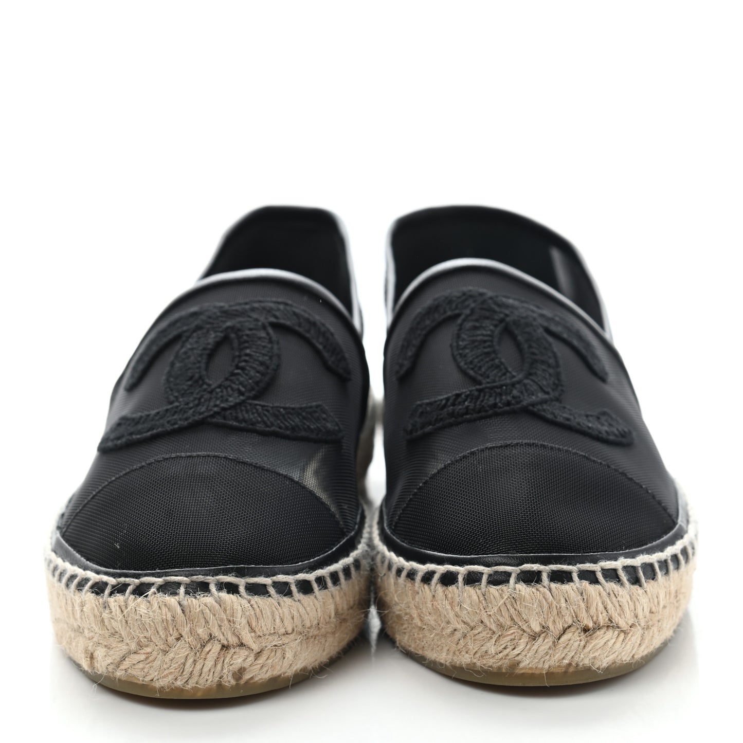 Mesh Grosgrain CC Espadrilles 39 Black
