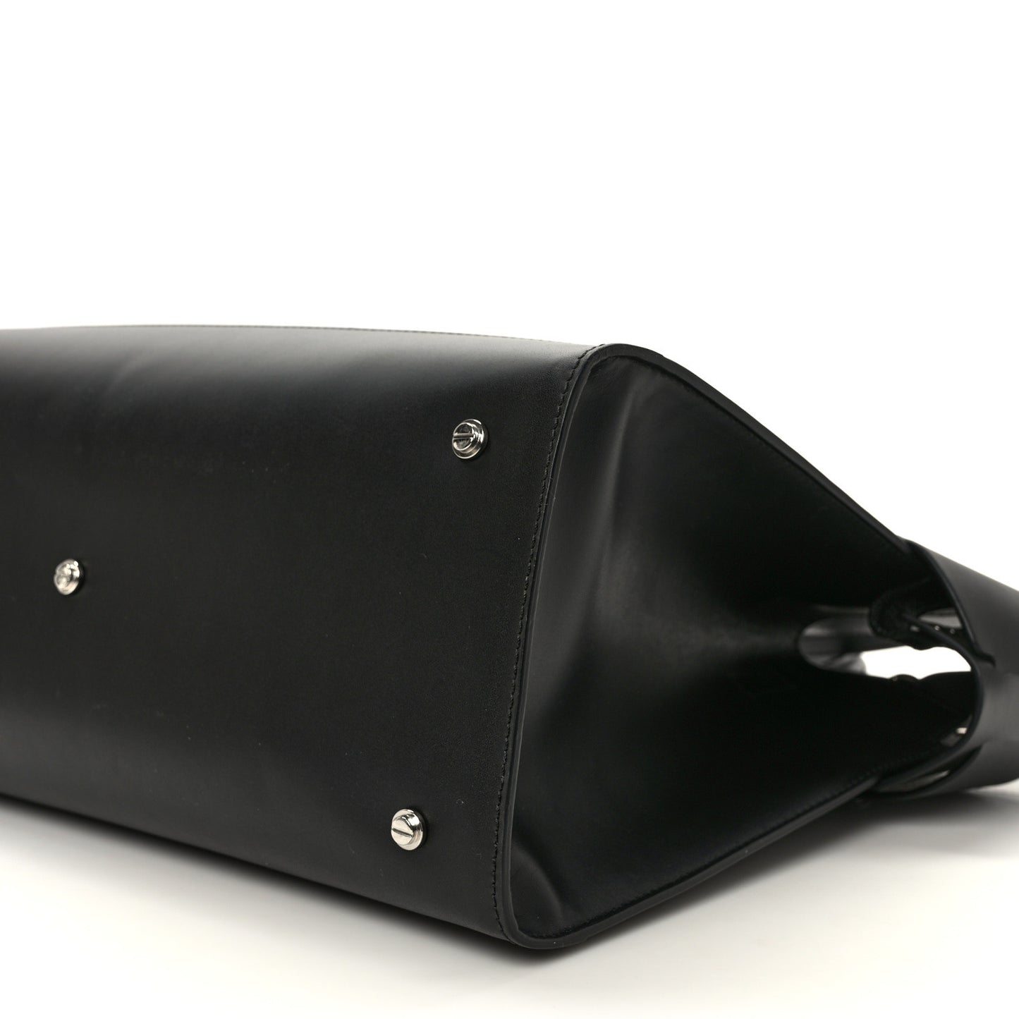 Smooth Calfskin Medium Horizon Satchel Black