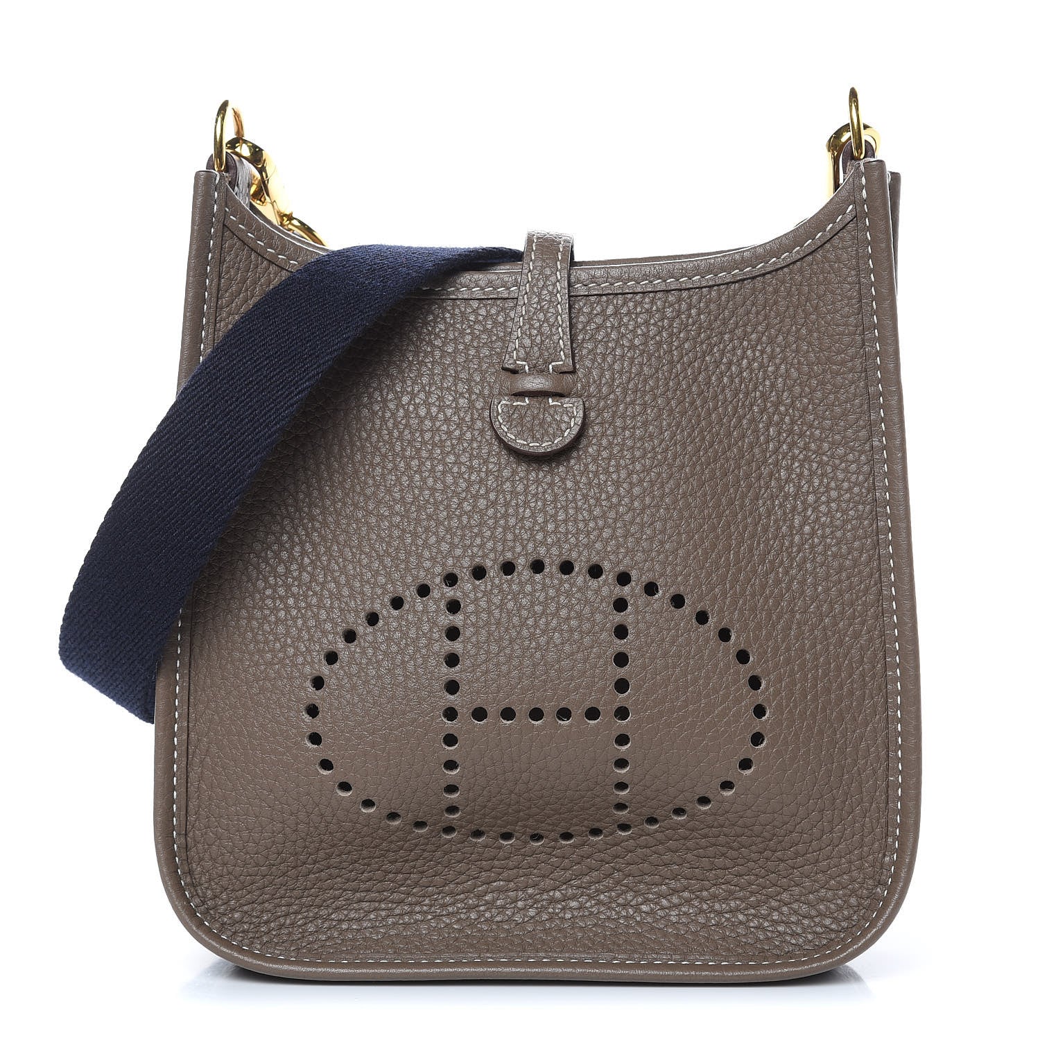Hermes Taurillon Clemence Amazone Evelyne TPM Etoupe Bleu Indigo 1 of 11