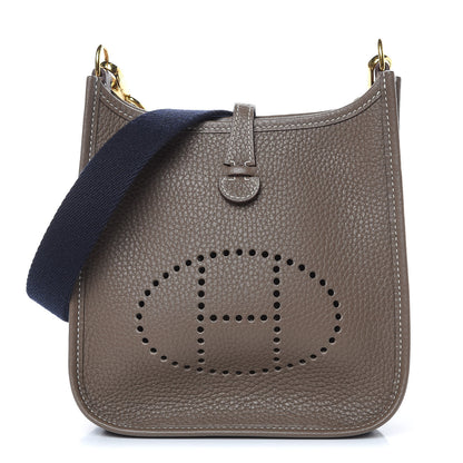 Hermes Taurillon Clemence Amazone Evelyne TPM Etoupe Bleu Indigo 1 of 11