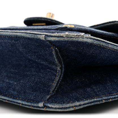 Chanel Denim Quilted Double You Mini Flap Blue Golden 10 of 13