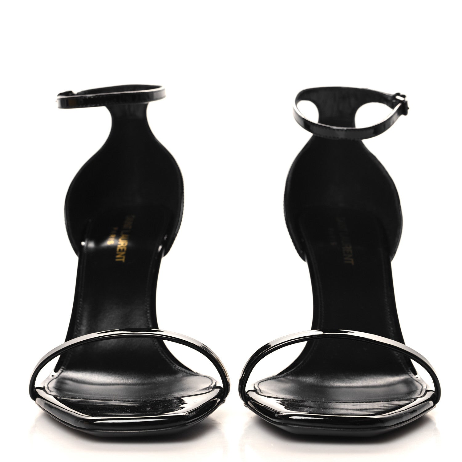 Saint Laurent Patent Calfskin Opyum 85 Sandals 40 Black 3 of 10