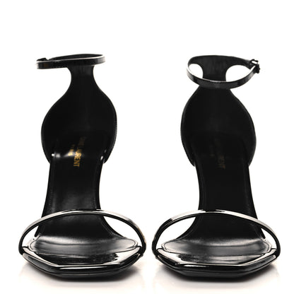 Saint Laurent Patent Calfskin Opyum 85 Sandals 40 Black 3 of 10