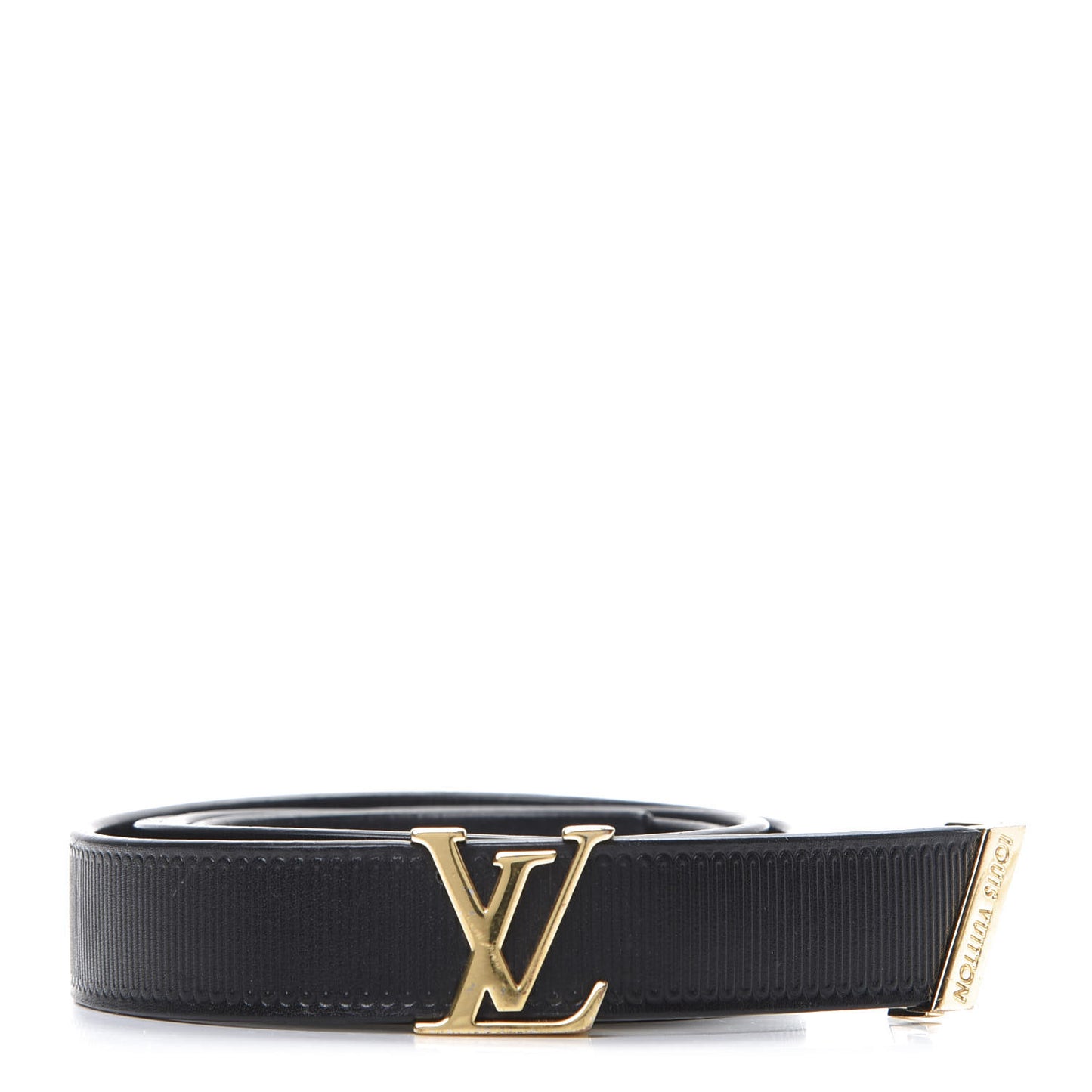 Calfskin Embossed 20MM LV Initiales Belt 80 32 Black