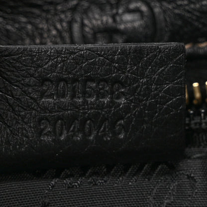 Gucci Guccissima Small Flat Messenger Bag Black 7 of 9