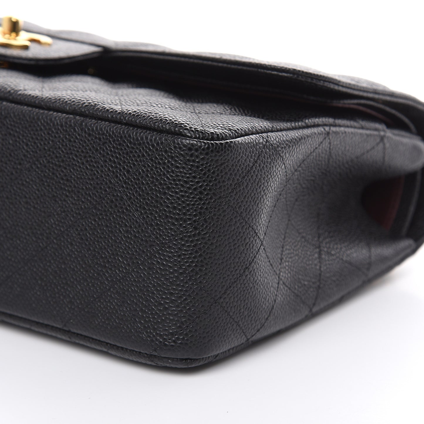 Caviar Quilted Jumbo Double Flap Black