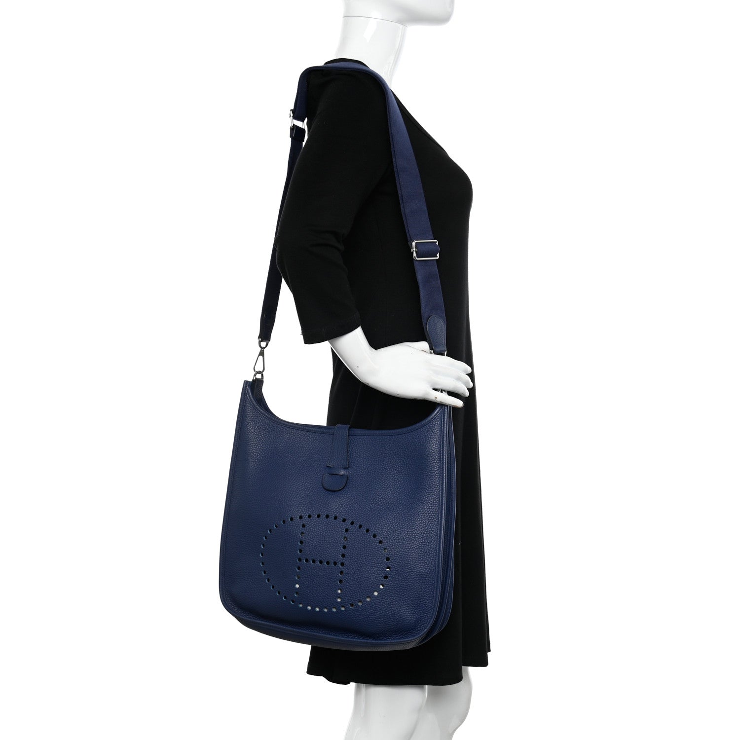 Hermes Taurillon Clemence Evelyne III GM Bleu Saphir 2 of 10