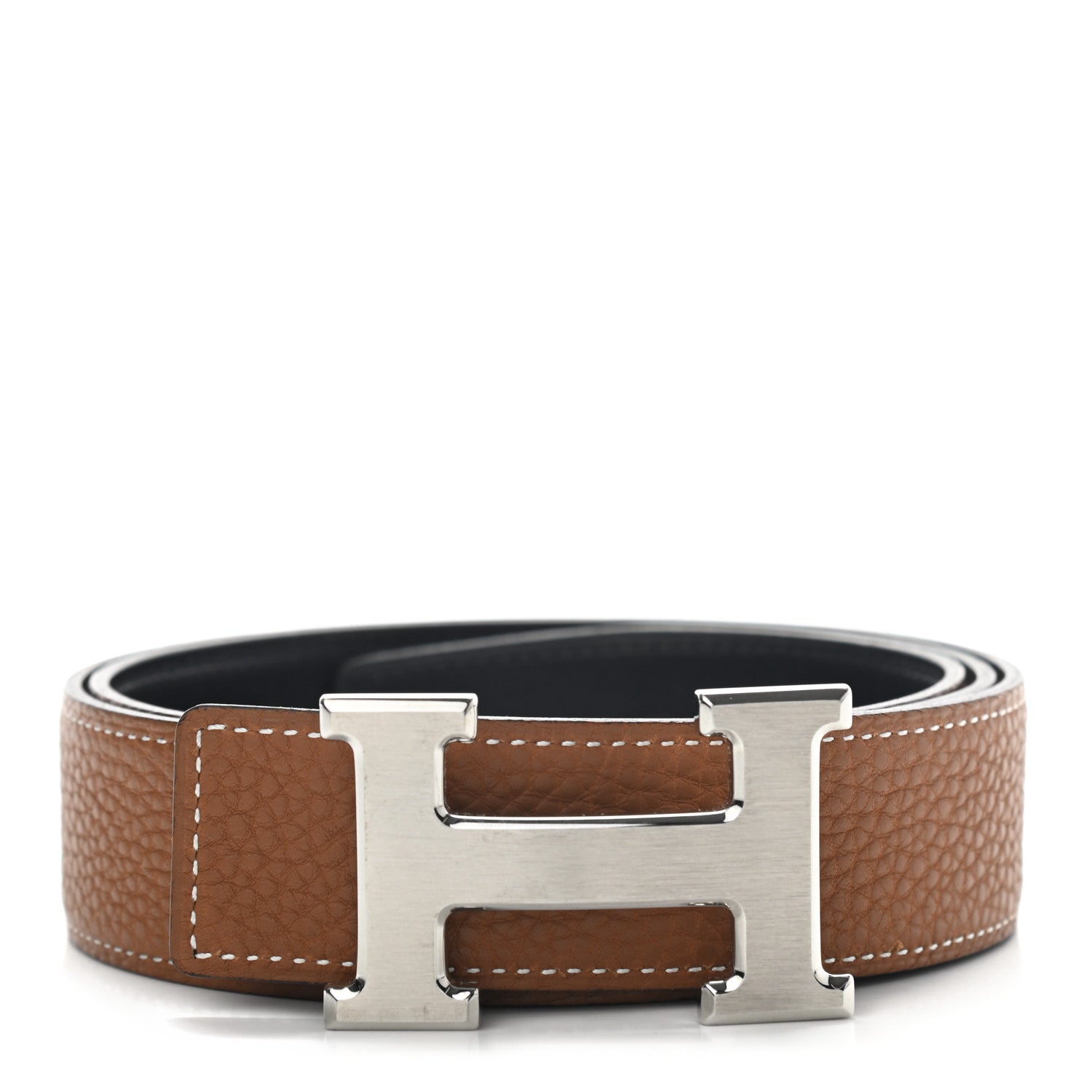 Hermes Box Togo 32mm H Belt 80 Black Gold 1 of 5