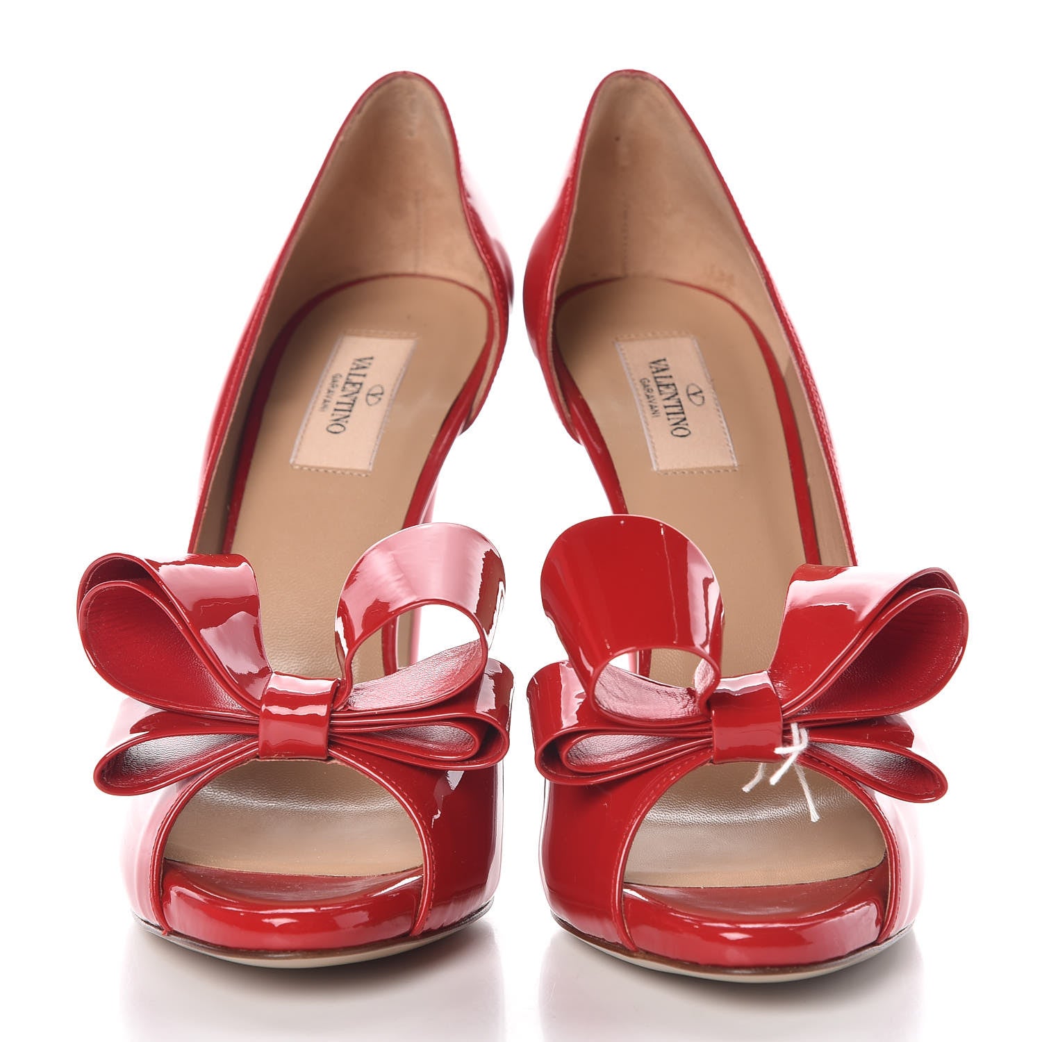 Valentino Garavani Patent Couture Bow Peep Toe d'Orsay 15/110mm Pumps 40.5 Rosso Valentino 2 of 8