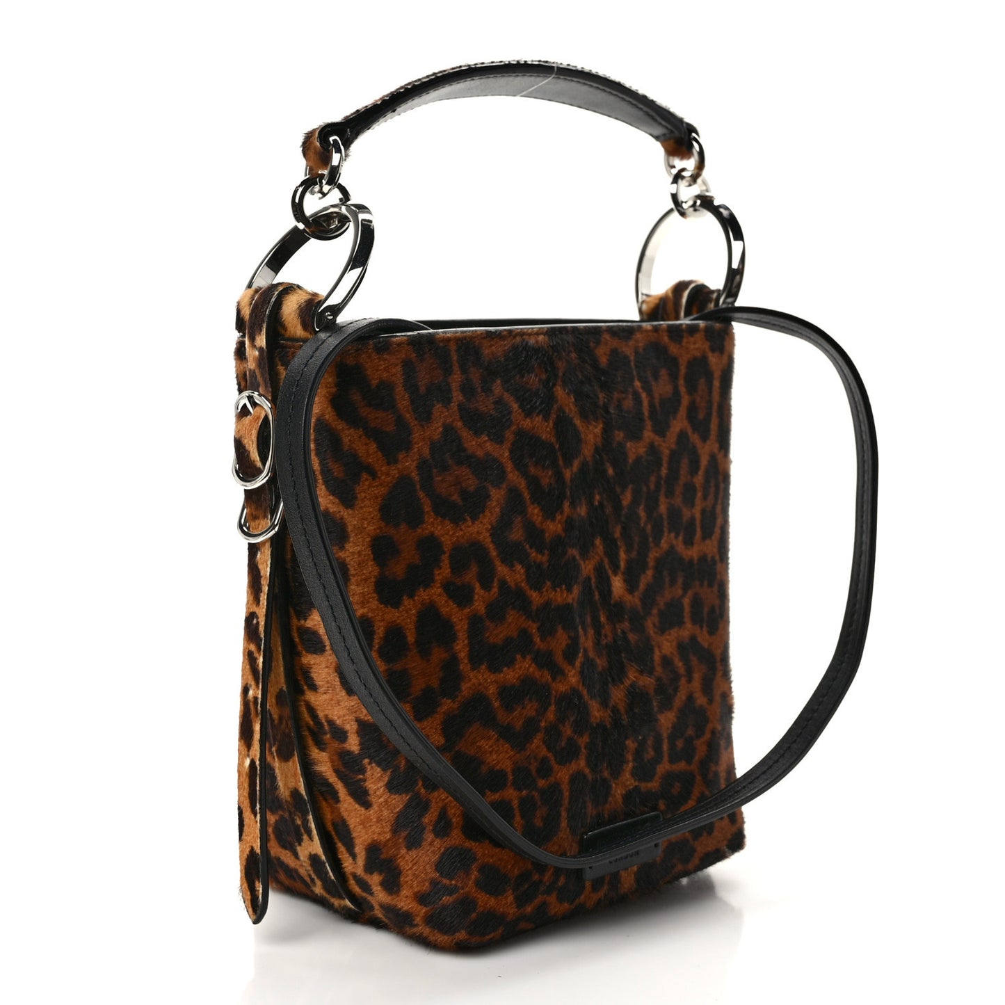 Calf Hair Leopard Print Varenne Small Bucket Bag