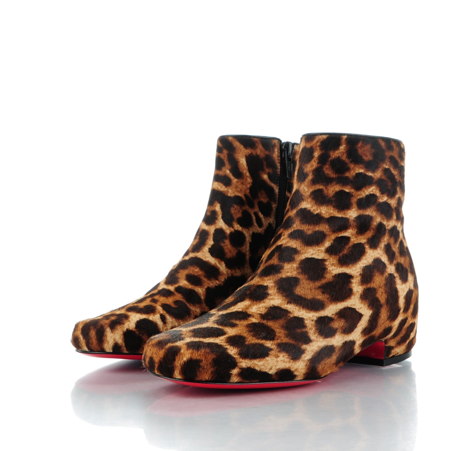 Christian Louboutin Pony Hair Tounoir Ankle Boots 34 Leopard 3 of 8