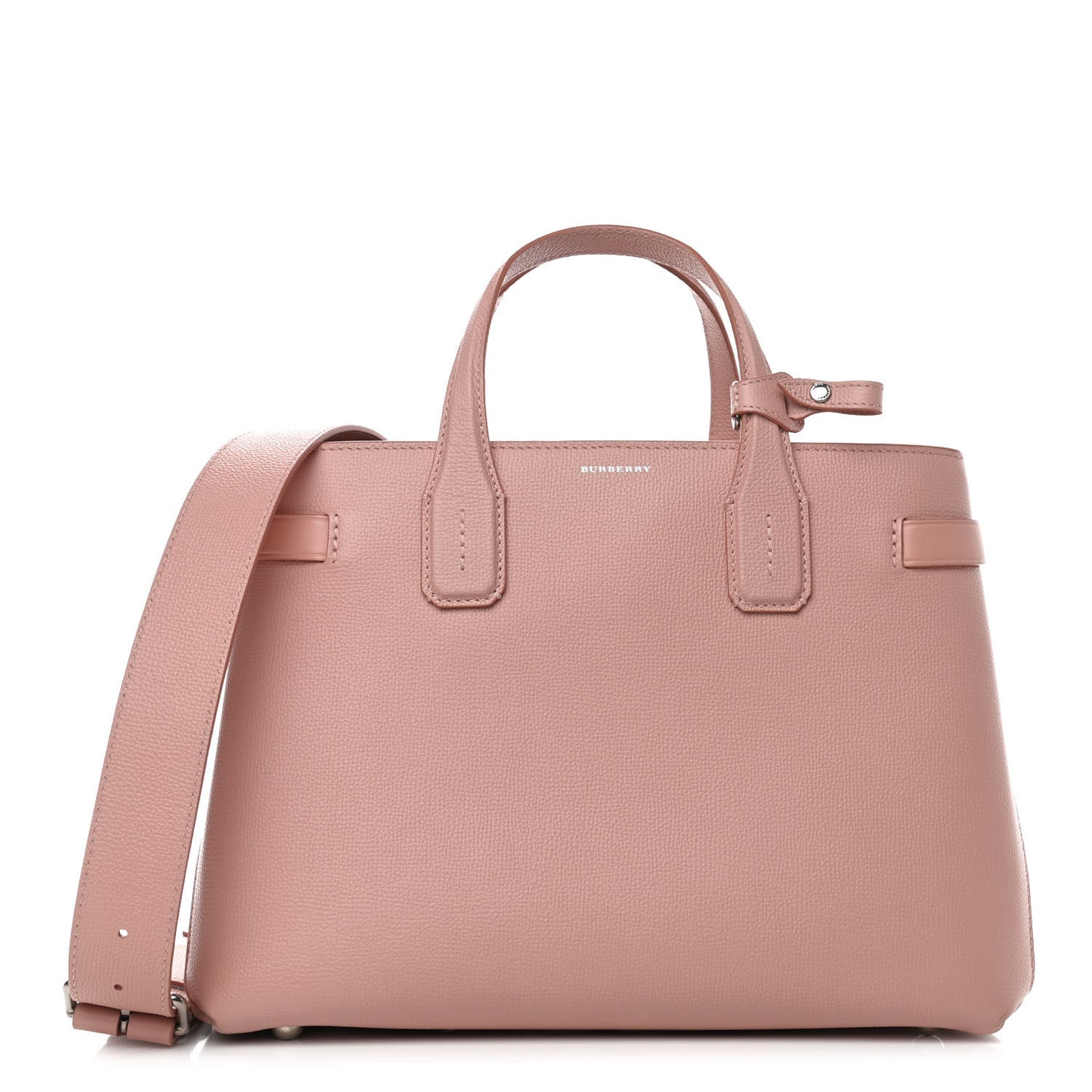 Grainy Calfskin House Check Medium Banner Tote Ash Rose