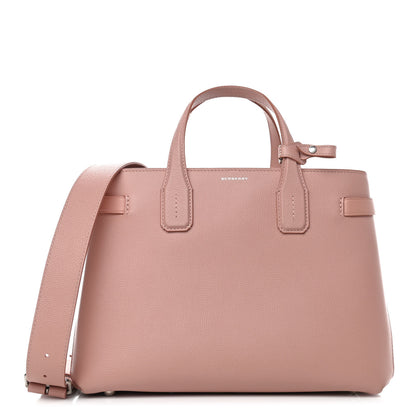 Burberry Grainy Calfskin House Check Medium Banner Tote Ash Rose 1 of 12