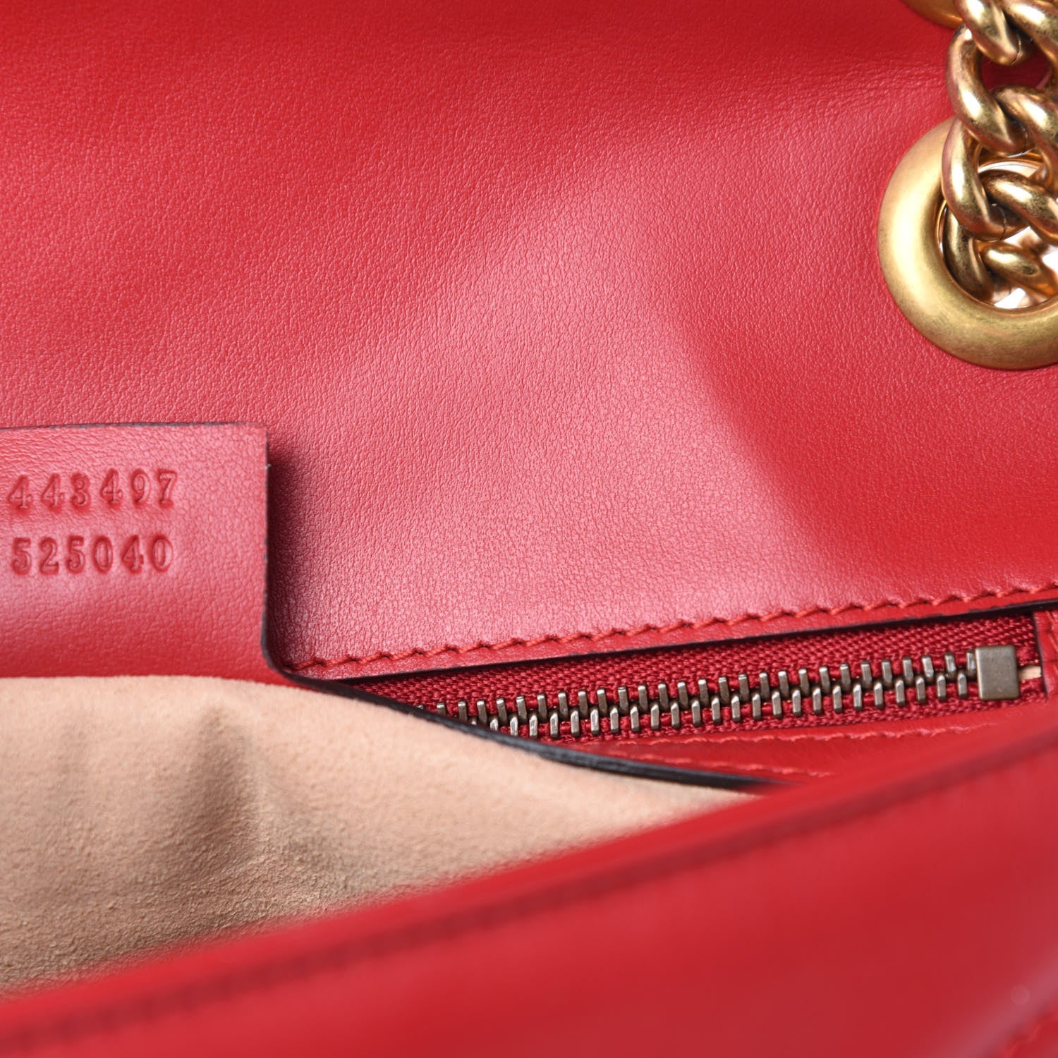 Gucci Calfskin Matelasse Small GG Marmont Shoulder Bag Hibiscus Red 9 of 10