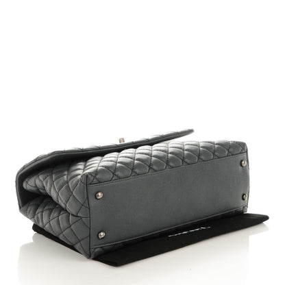 Chanel Caviar Lizard Quilted Medium Coco Handle Flap Grey 4 of 8