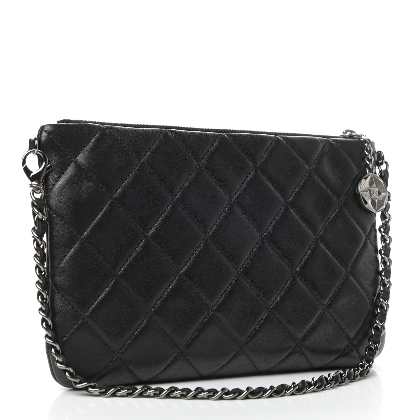 Lambskin Mineral Nights Wristlet Gold Black
