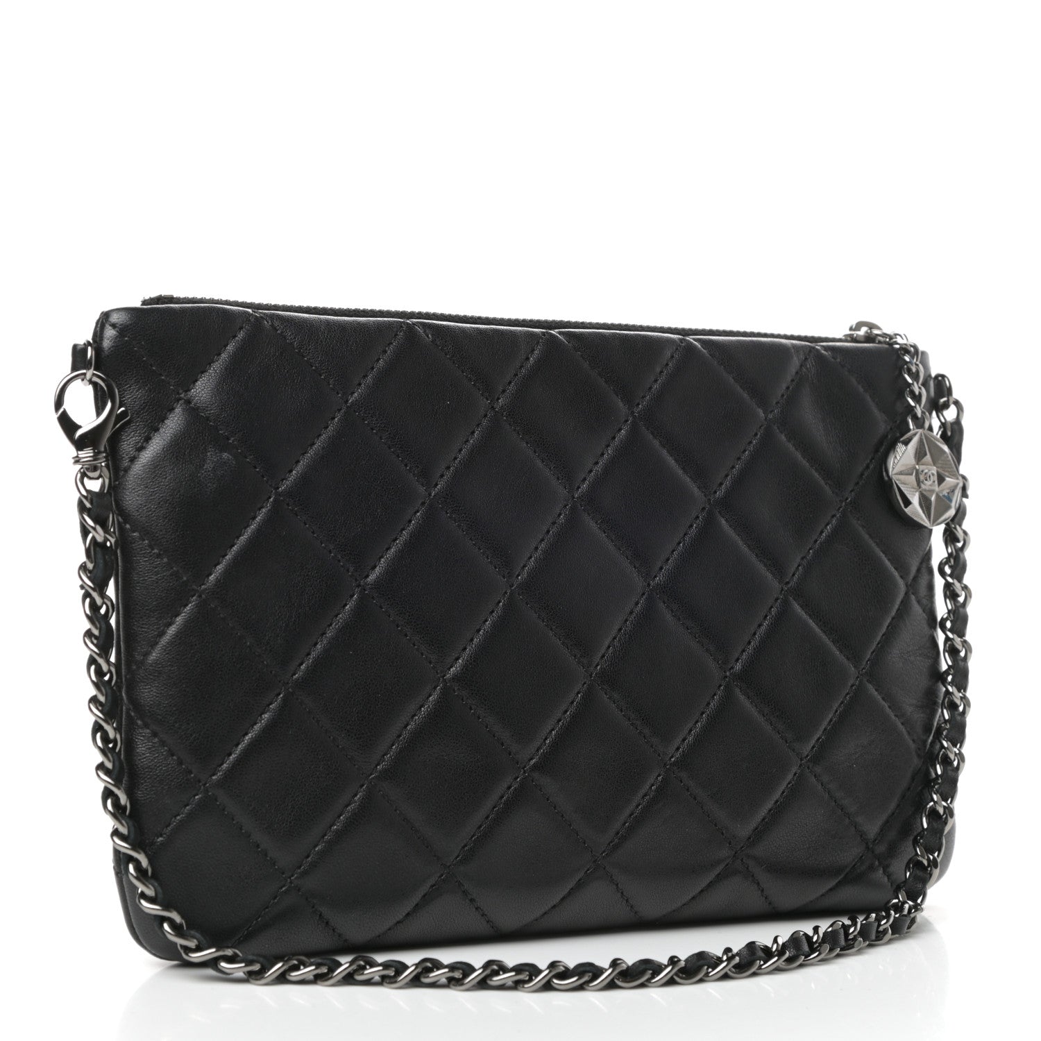 Chanel Lambskin Mineral Nights Wristlet Gold Black 3 of 9