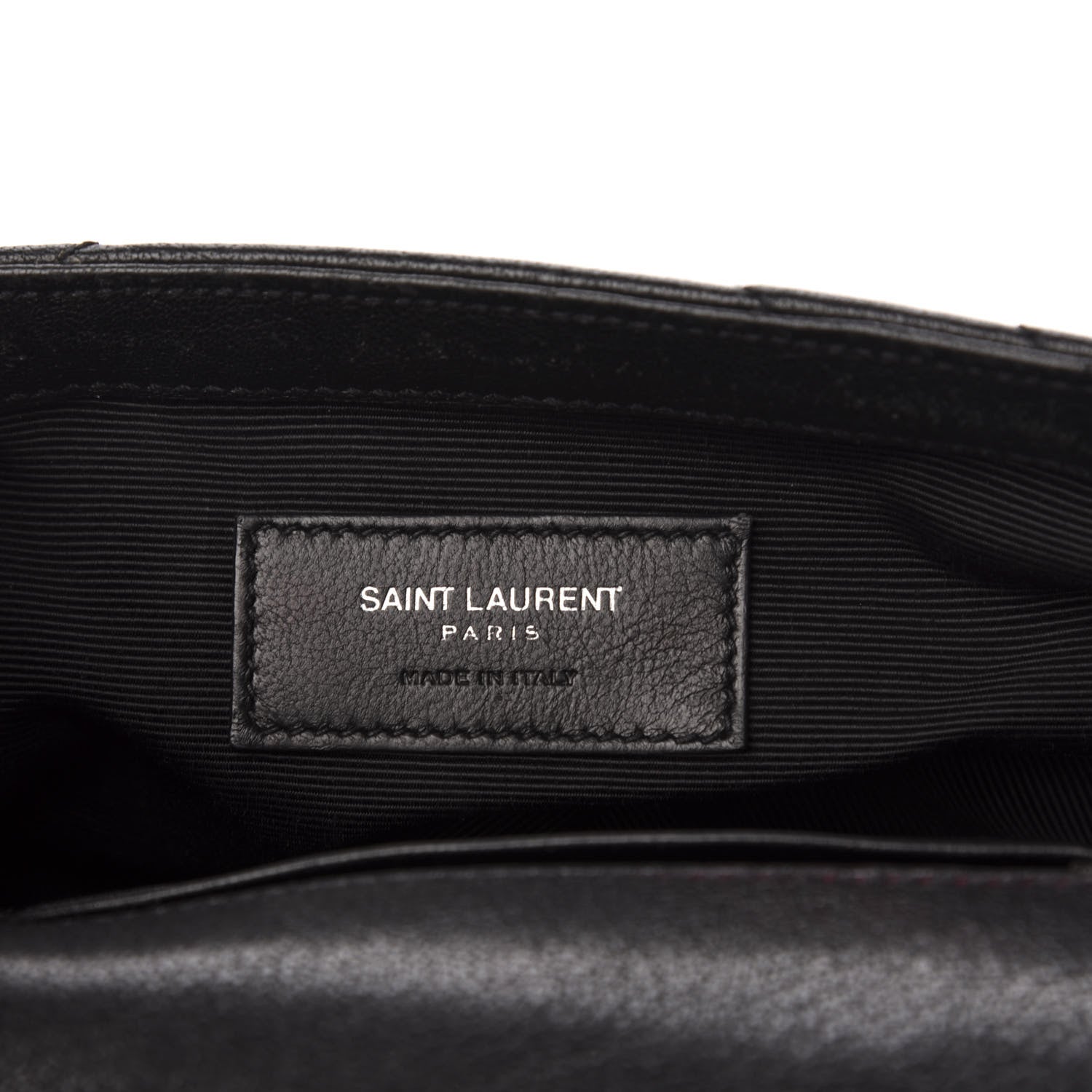 Saint Laurent Sheepskin Matelasse Chevron Monogram Classic Baby Chain Bag Black 7 of 11