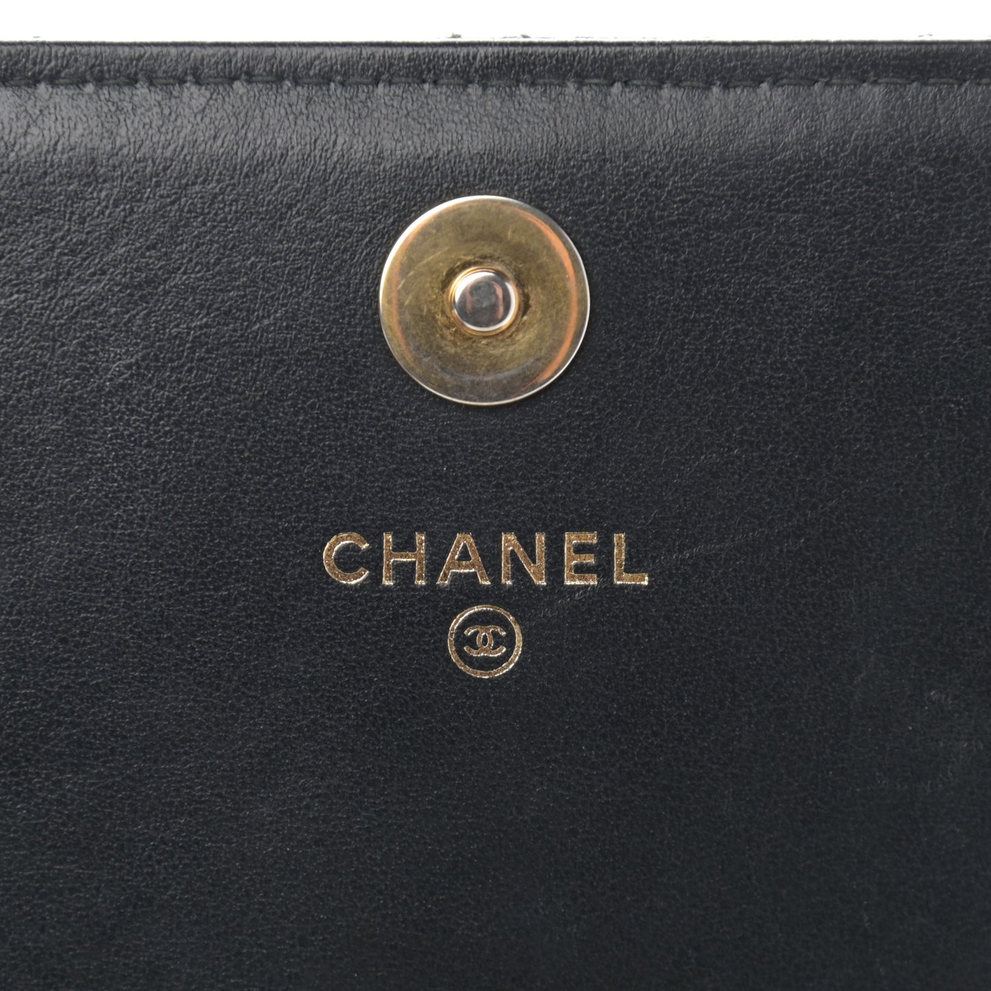 Letter Calfskin Embossed Quilted Square Wallet On Chain WOC Black