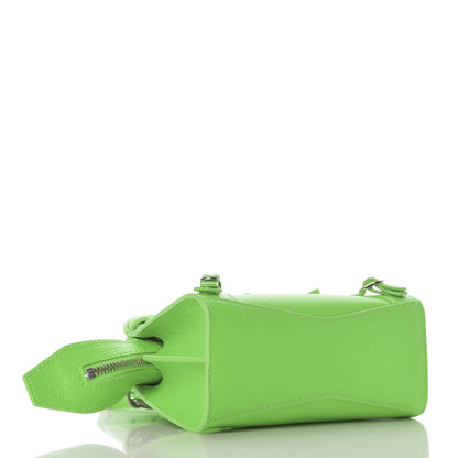 Balenciaga Grained Calfskin Neo Classic Silver Hardware Nano City Crossbody Fluo Green 4 of 9