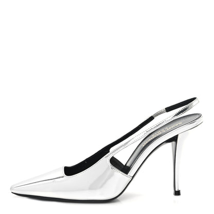 Saint Laurent Patent Tom 90 Dream Slingback Pumps 36 Argento 1 of 10