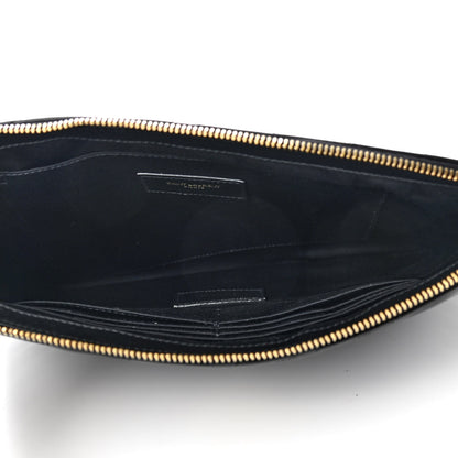 Saint Laurent Calfskin Matelasse Monogram Cassandre Tablet Pouch Black 5 of 7
