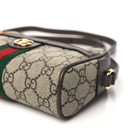 Gucci GG Supreme Monogram Textured Dollar Calfskin Mini Ophidia Shoulder Bag Beige Ebony New Acero 10 of 11