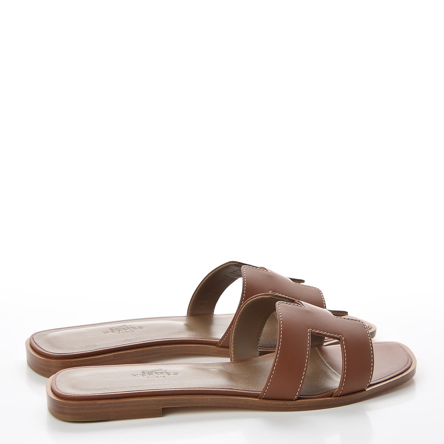 Box Calfskin Oran Sandals 37.5 Gold