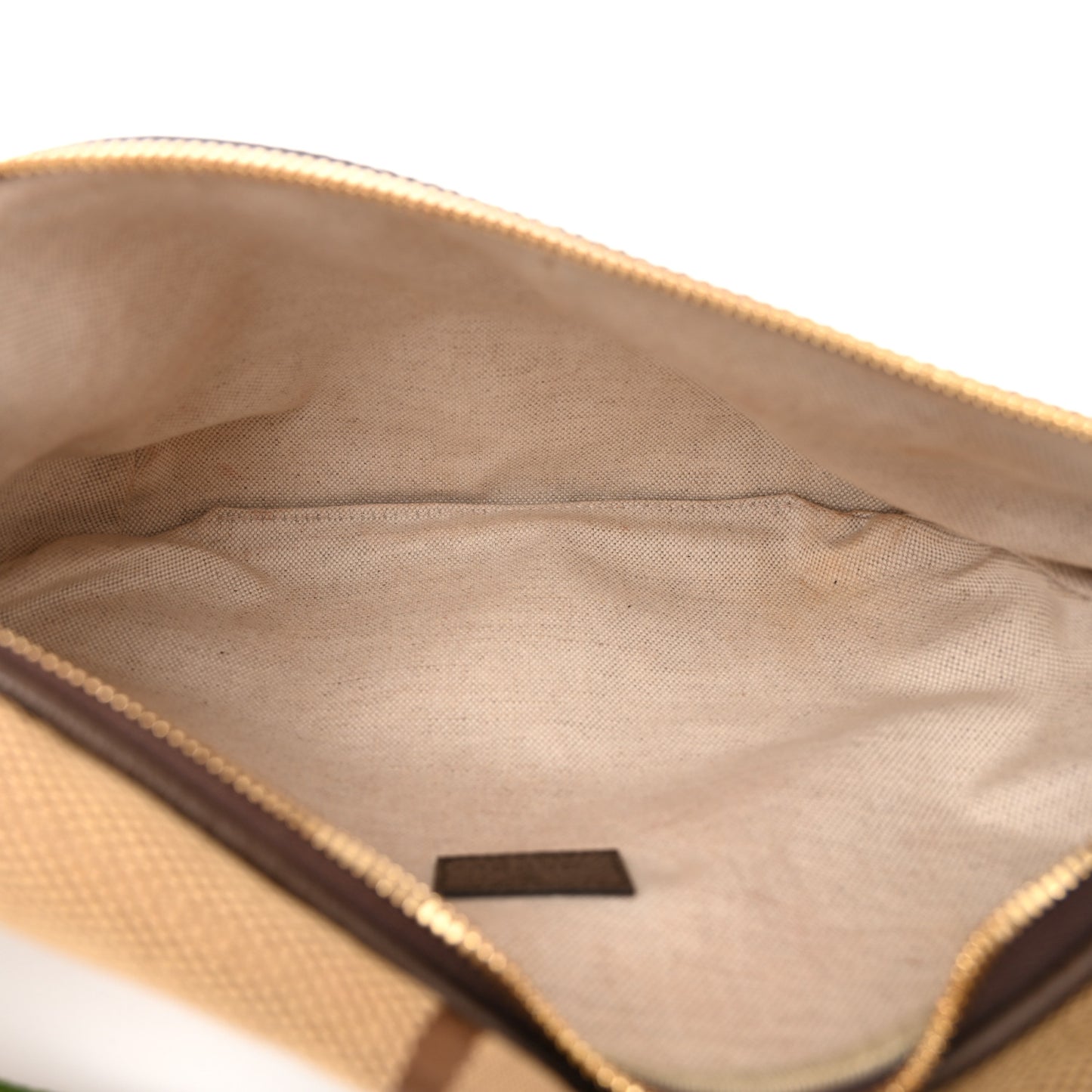 Monogram Jumbo GG Textured Dollar Calfskin Web Belt Bag Camel Ebony New Acero
