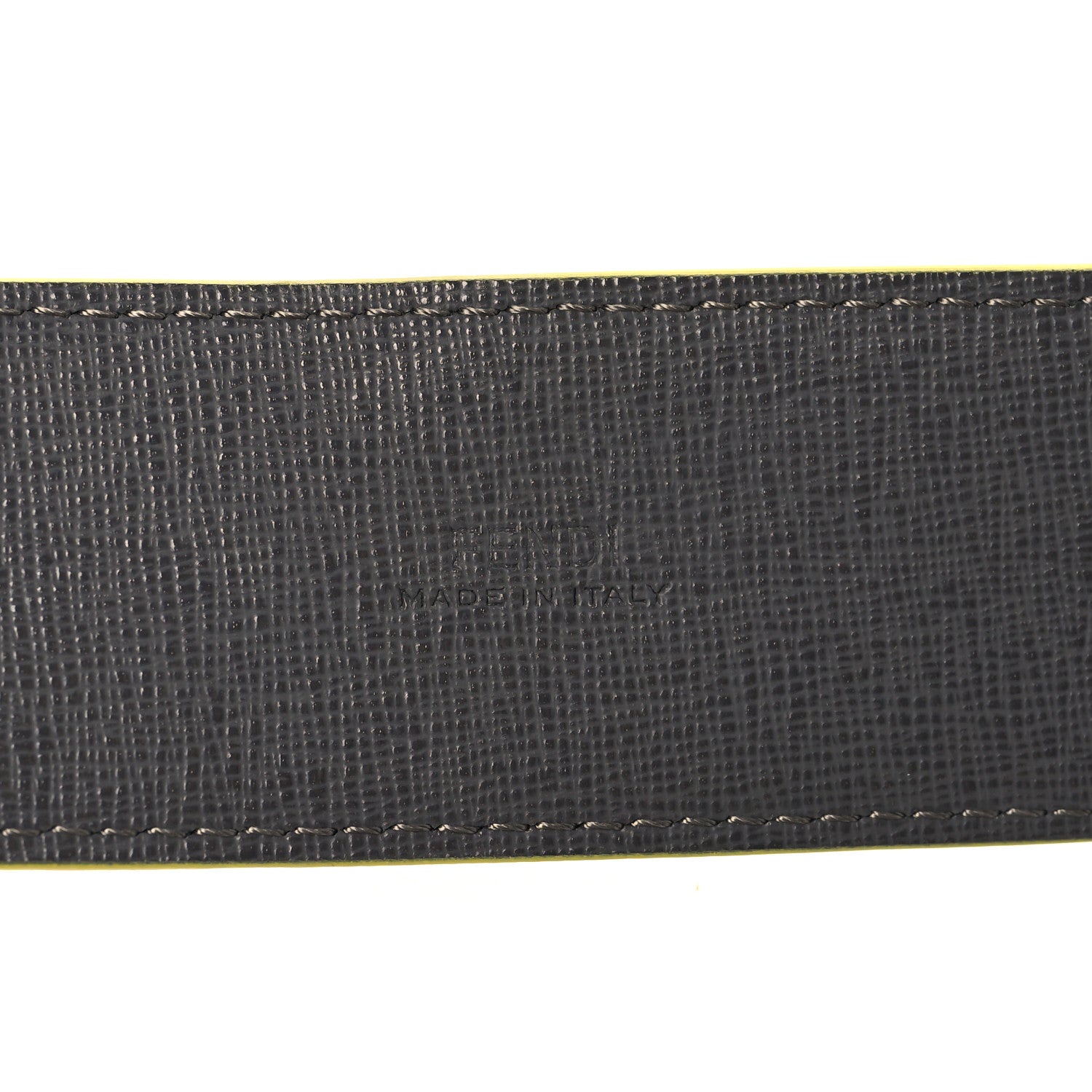 Fendi Vitello Century Elite Enamel FF Buckle Belt 100 40 Black Giallo Fluo 7 of 7