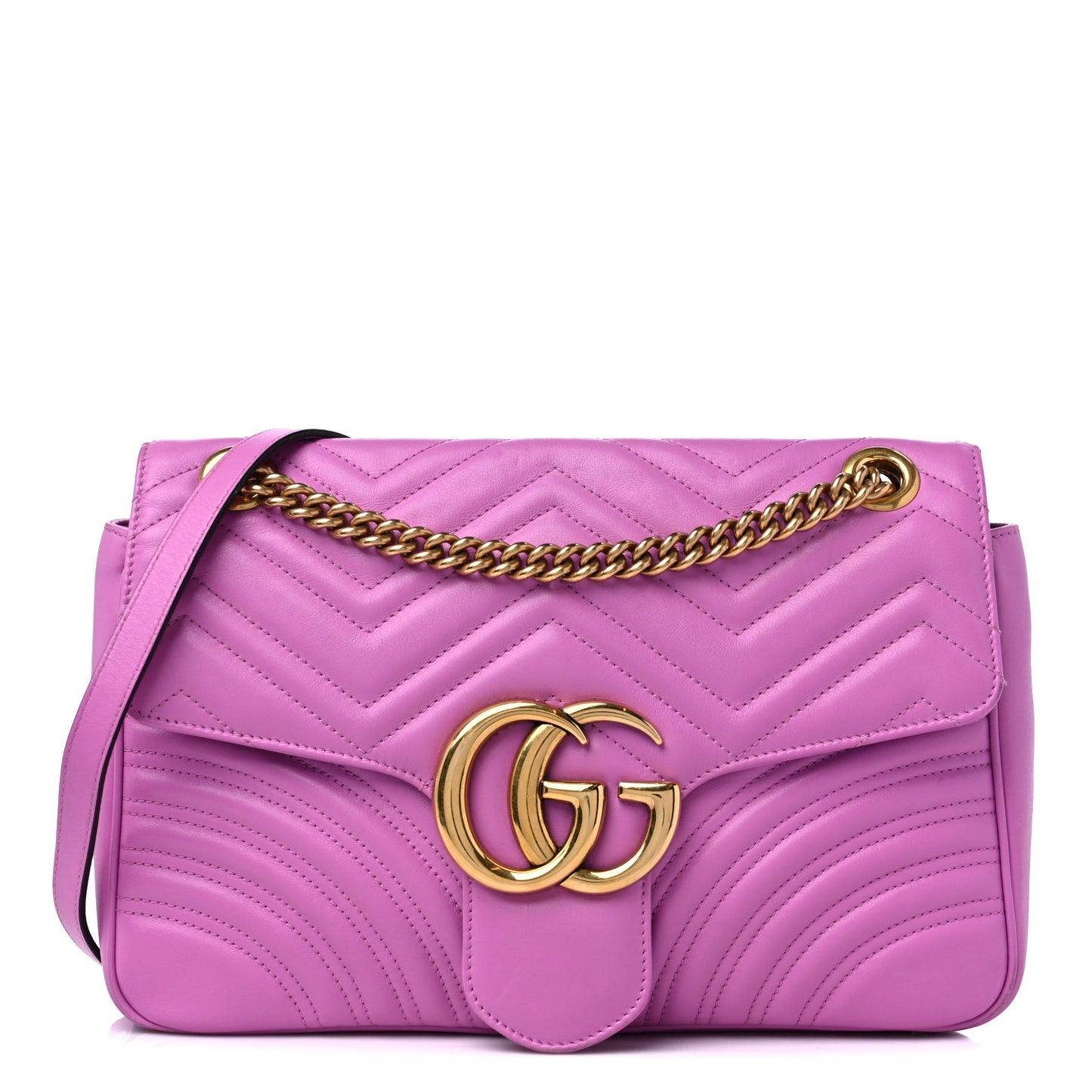 Calfskin Matelasse Medium GG Marmont Shoulder Bag Candy Mousse