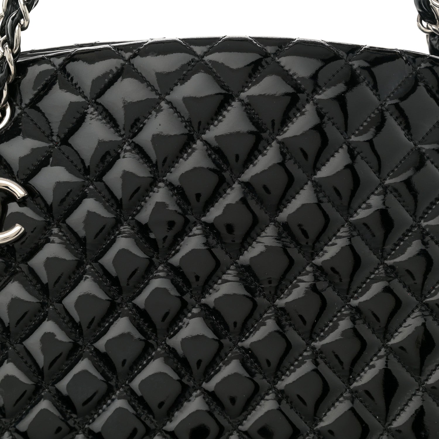 Chanel Patent Quilted Large Just Mademoiselle Bowling Bag Black 9 of 15