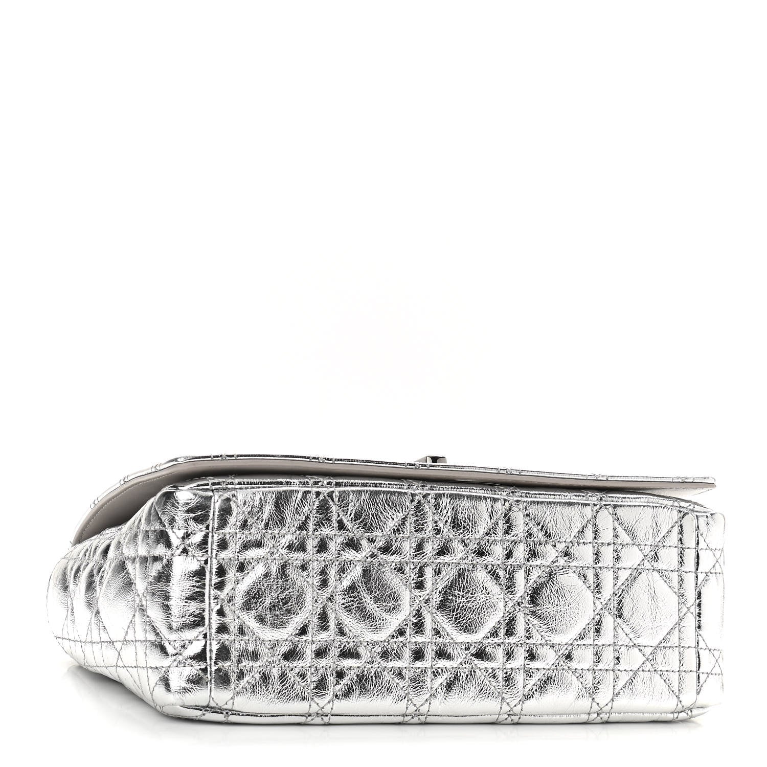 Christian Dior Metallic Calfskin Cannage Medium Caro Bag Argent 4 of 10
