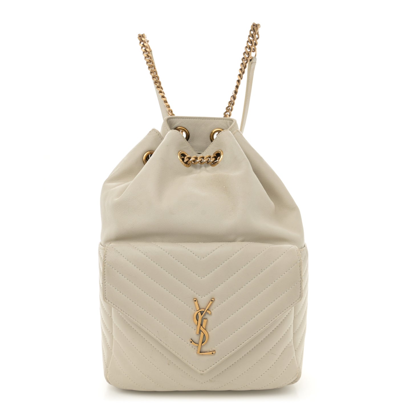 Lambskin Matelasse Monogram Joe Backpack Cream