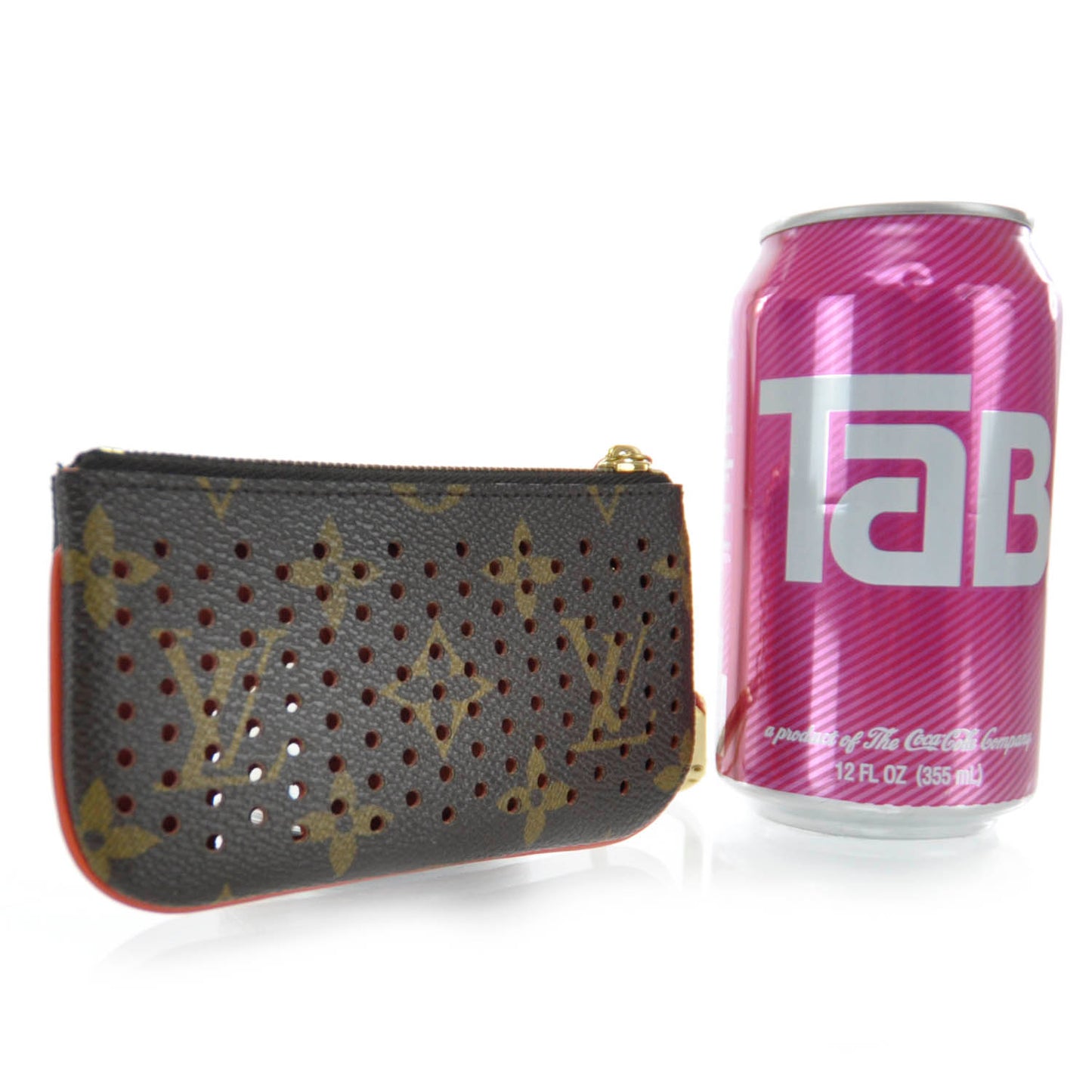 Monogram Perforated Key Pouch Orange