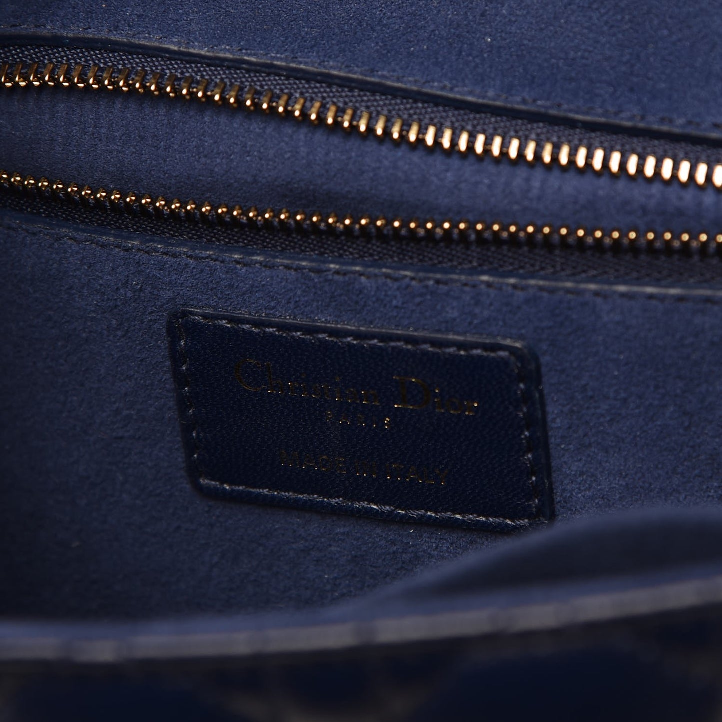 Lambskin Cannage Large Dioraddict Flap Bag Indigo Blue