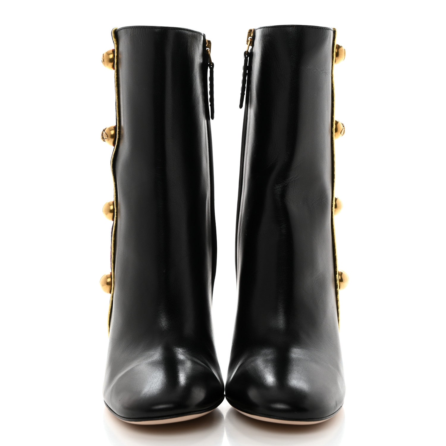 Gucci Malaga Kid Web Carly Mid Calf Boots 36.5 Black 2 of 8