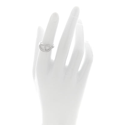 Hermes 18K White Gold Diamond MM Chaine d'Ancre Contour Ring 52 6 2 of 5