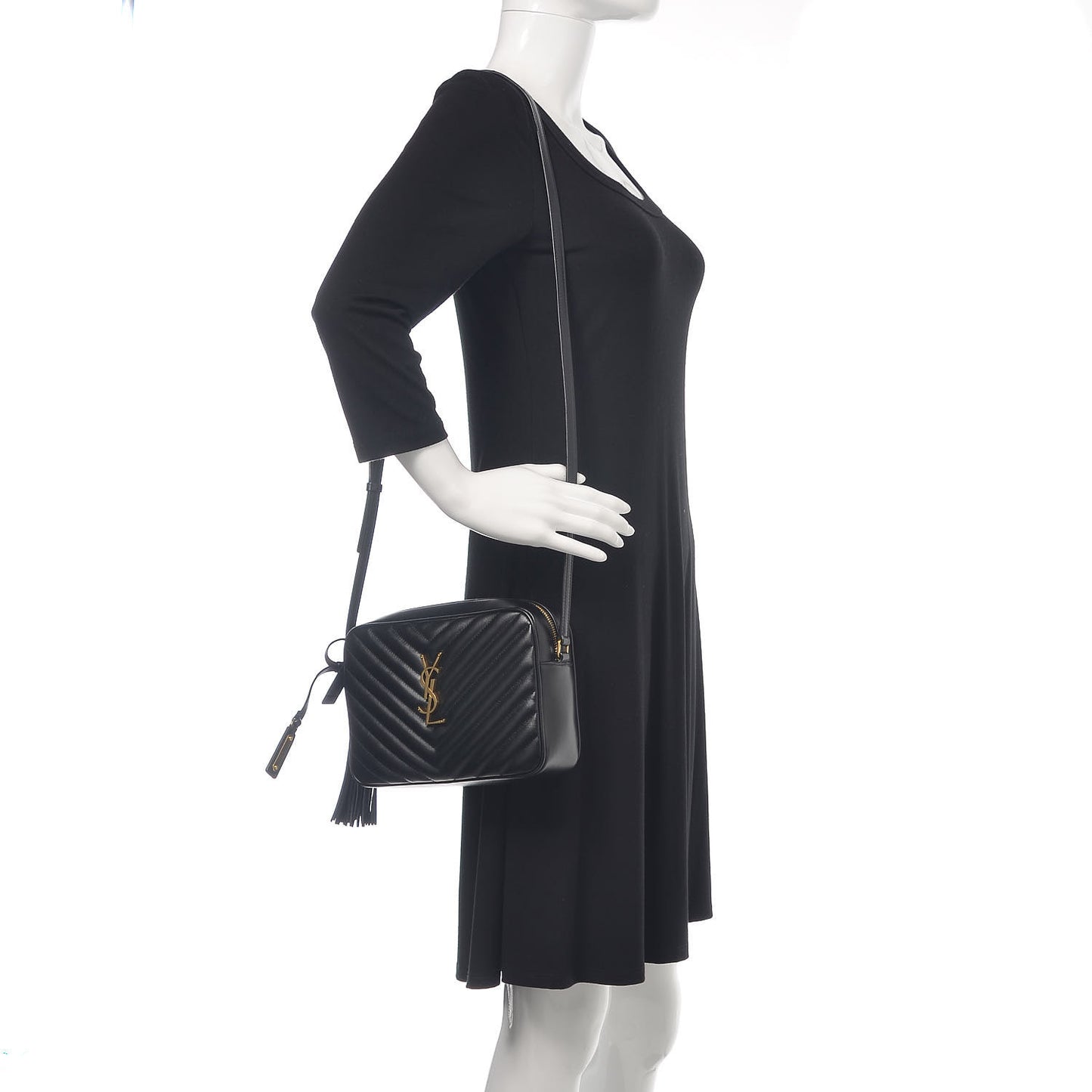 Calfskin Matelasse Monogram Lou Camera Bag Black
