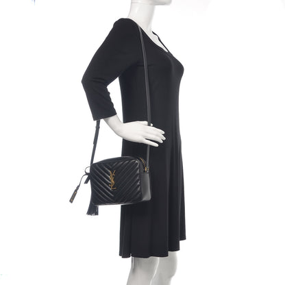 Saint Laurent Calfskin Matelasse Monogram Lou Camera Bag Black 2 of 9