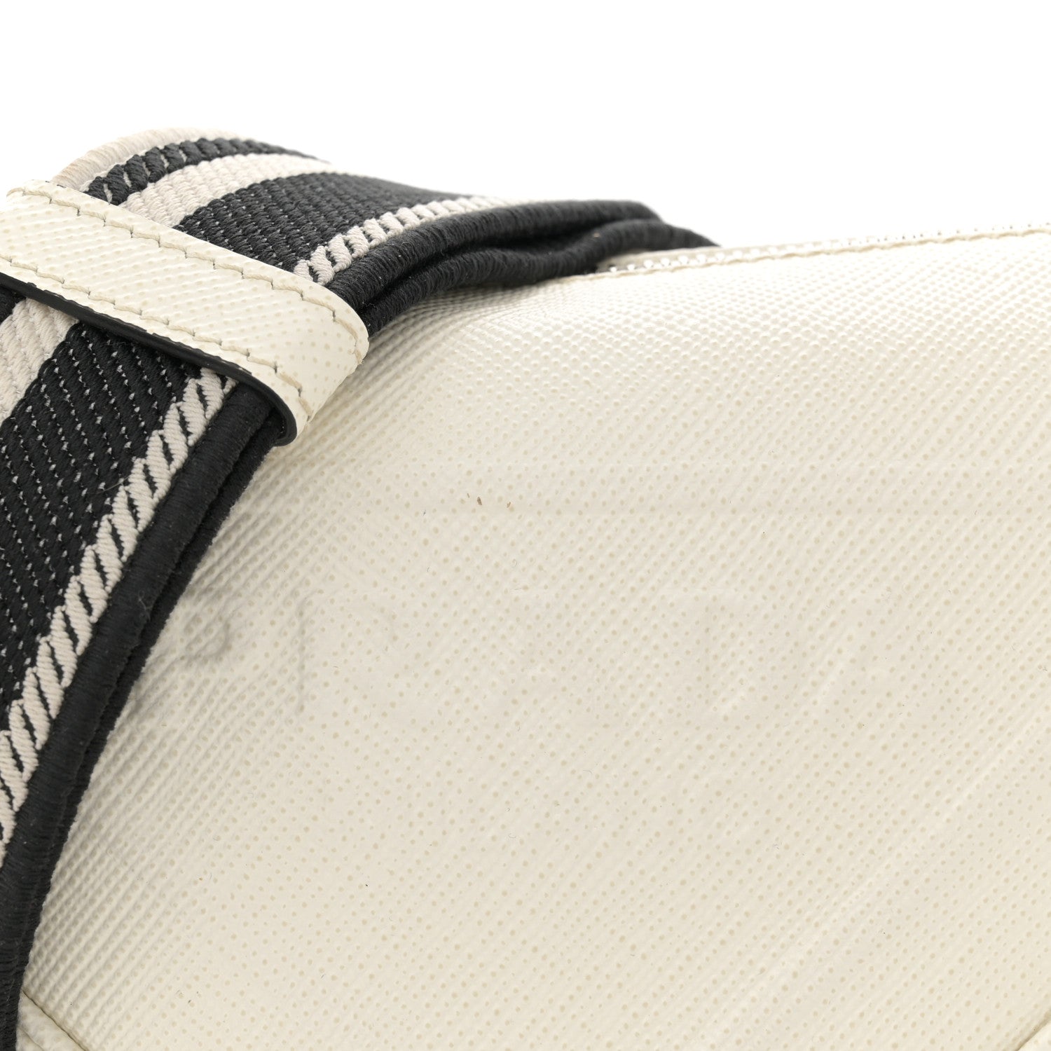 Prada Saffiano Cuir Triangle Logo Embossed Triangle Shoulder Bag White 8 of 16