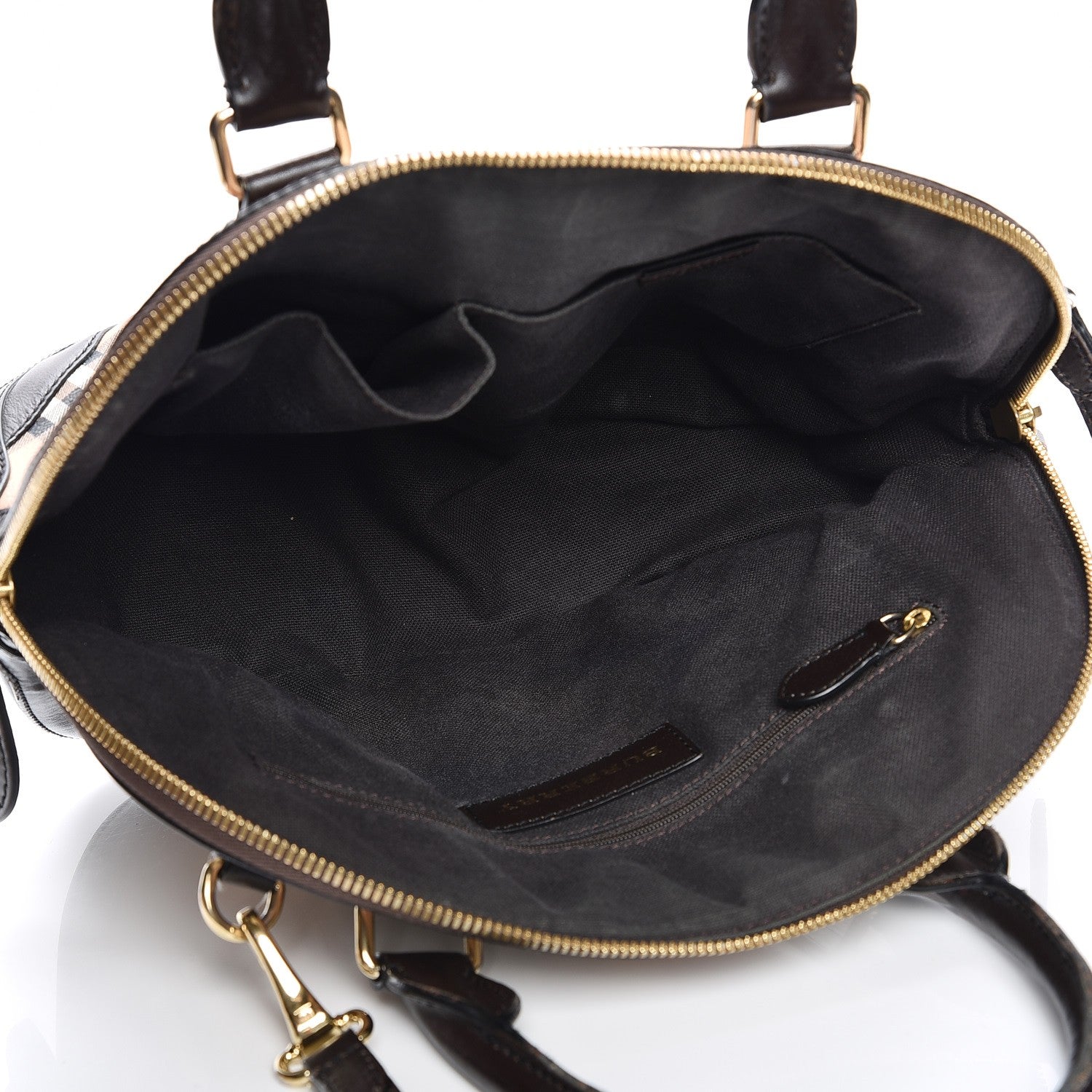 Burberry Haymarket Check Small Orchard Bowling Bag Chocolate 6 of 17