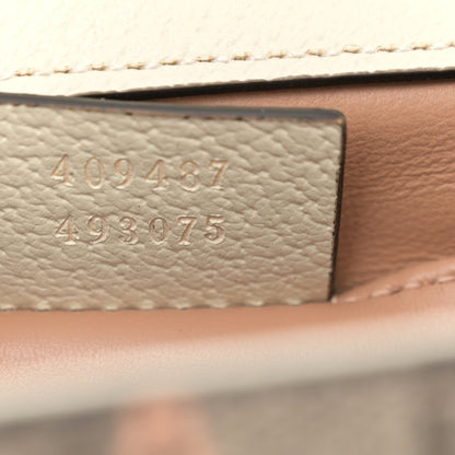 Gucci GG Supreme Monogram Berry Textured Dollar Calfskin Small Padlock Shoulder Bag Beige Ebony Light Copper Mystic White 7 of 11