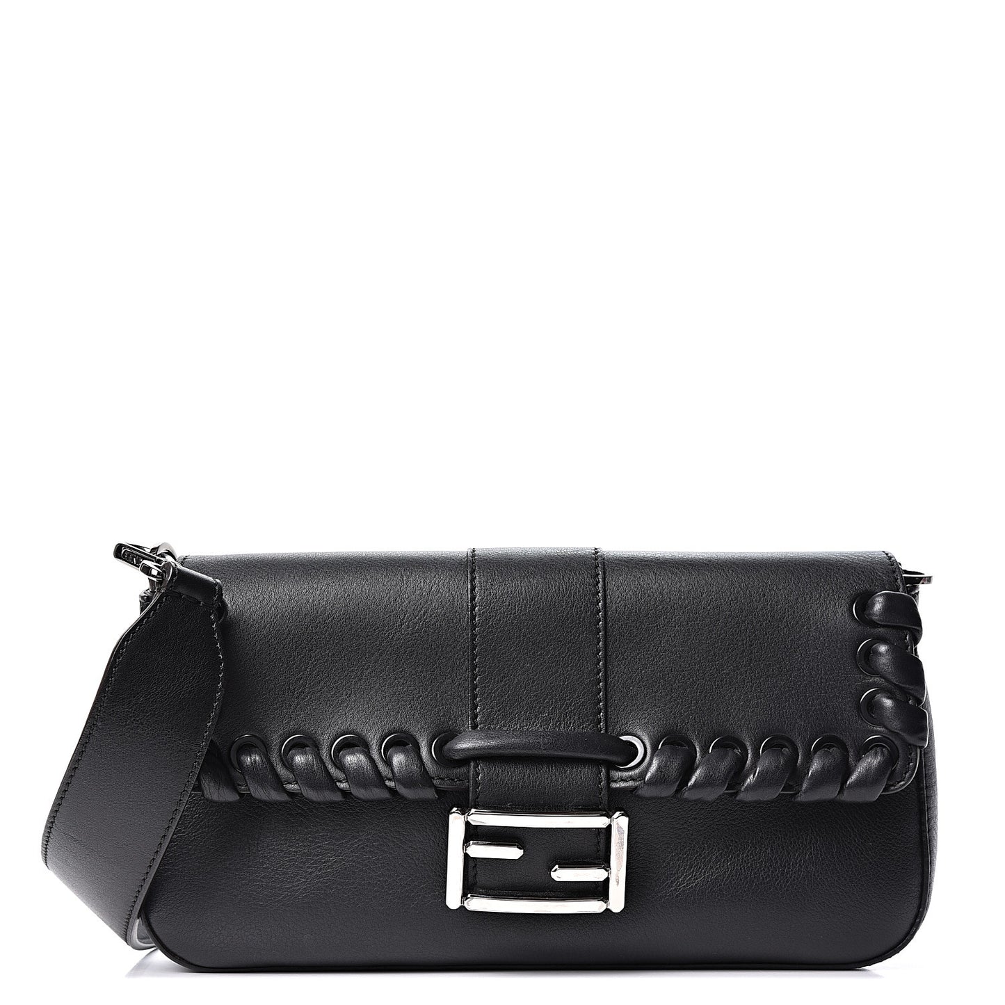 Vitello Dolce Lace Up Baguette Black