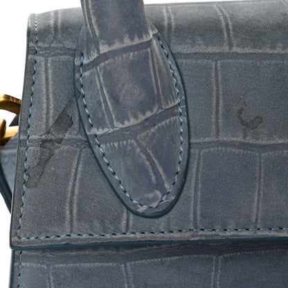 Jacquemus Suede Crocodile Embossed Le Chiquito Moyen Blue 11 of 11
